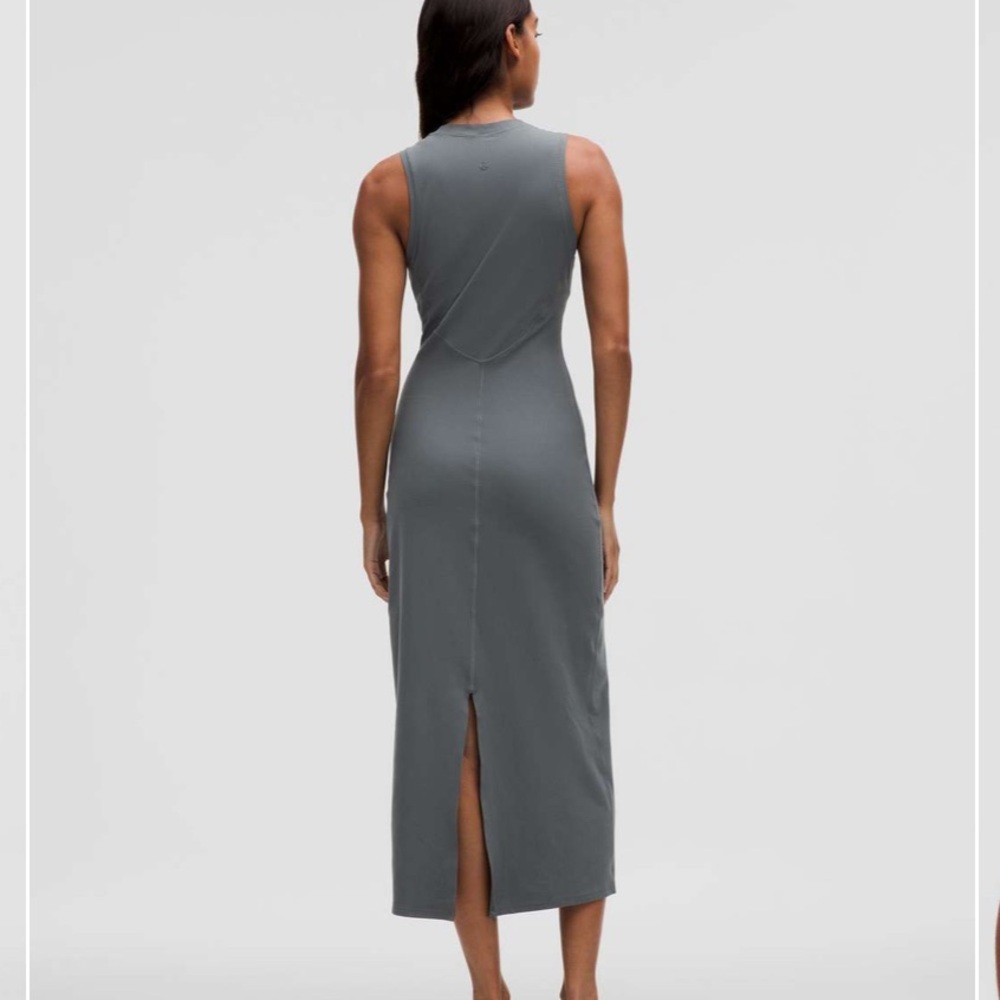 LULULEMON ALL ALIGNED RIBBED MIDI DRESS IN OIL BLUE SZ 6,8,12 NWT